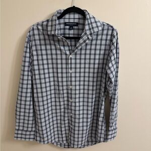 Mizzen+Main Men's Black and Blue Plaid Shirt